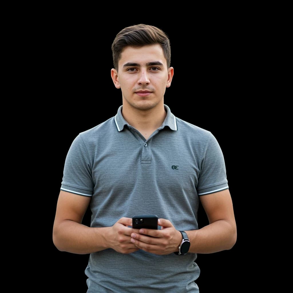 men texting message using smartphone