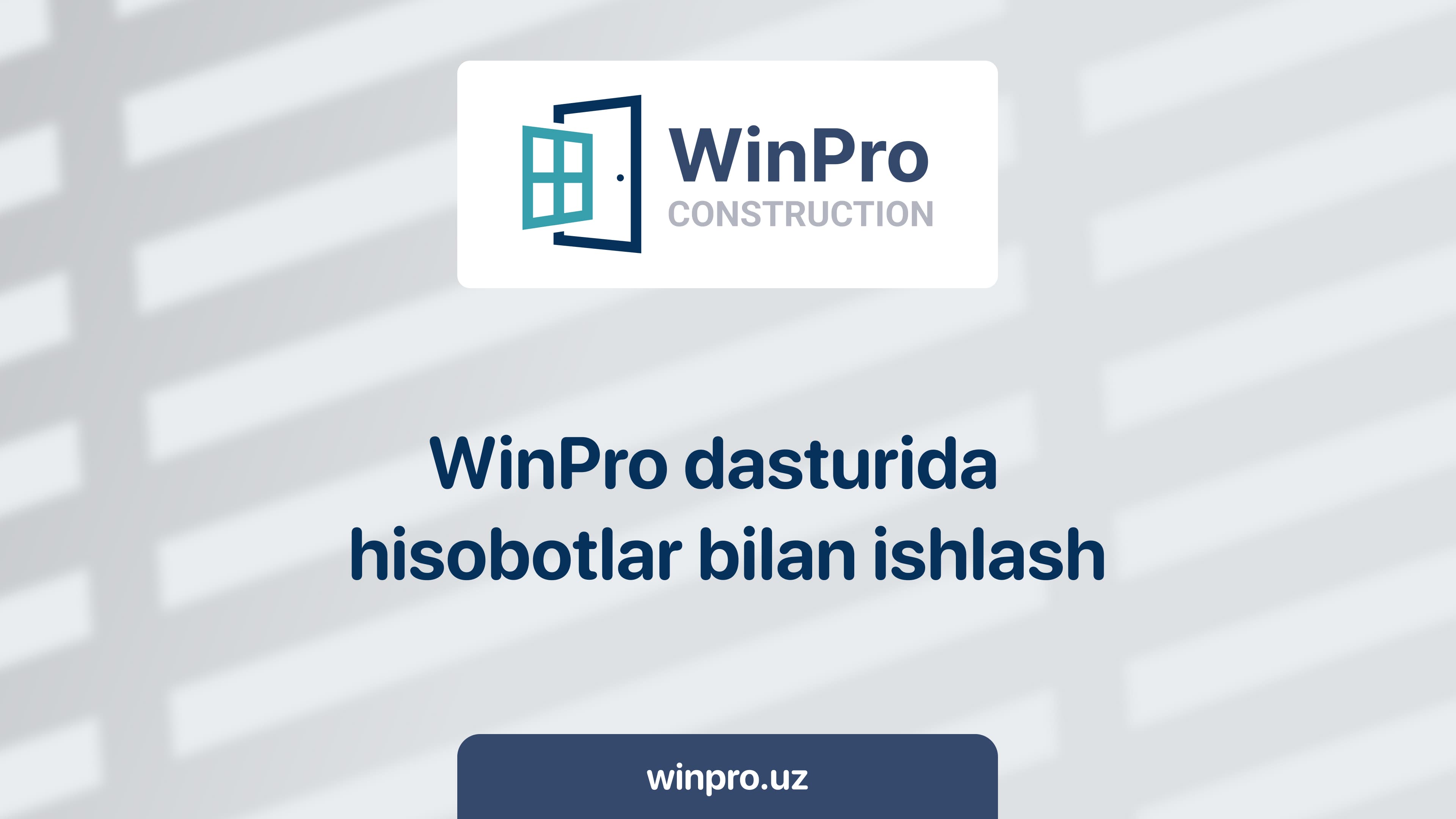 WinPro dasturida "Hisobotlar" bo'limi bilan ishlash haqida video qo‘llanma